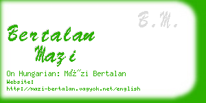 bertalan mazi business card